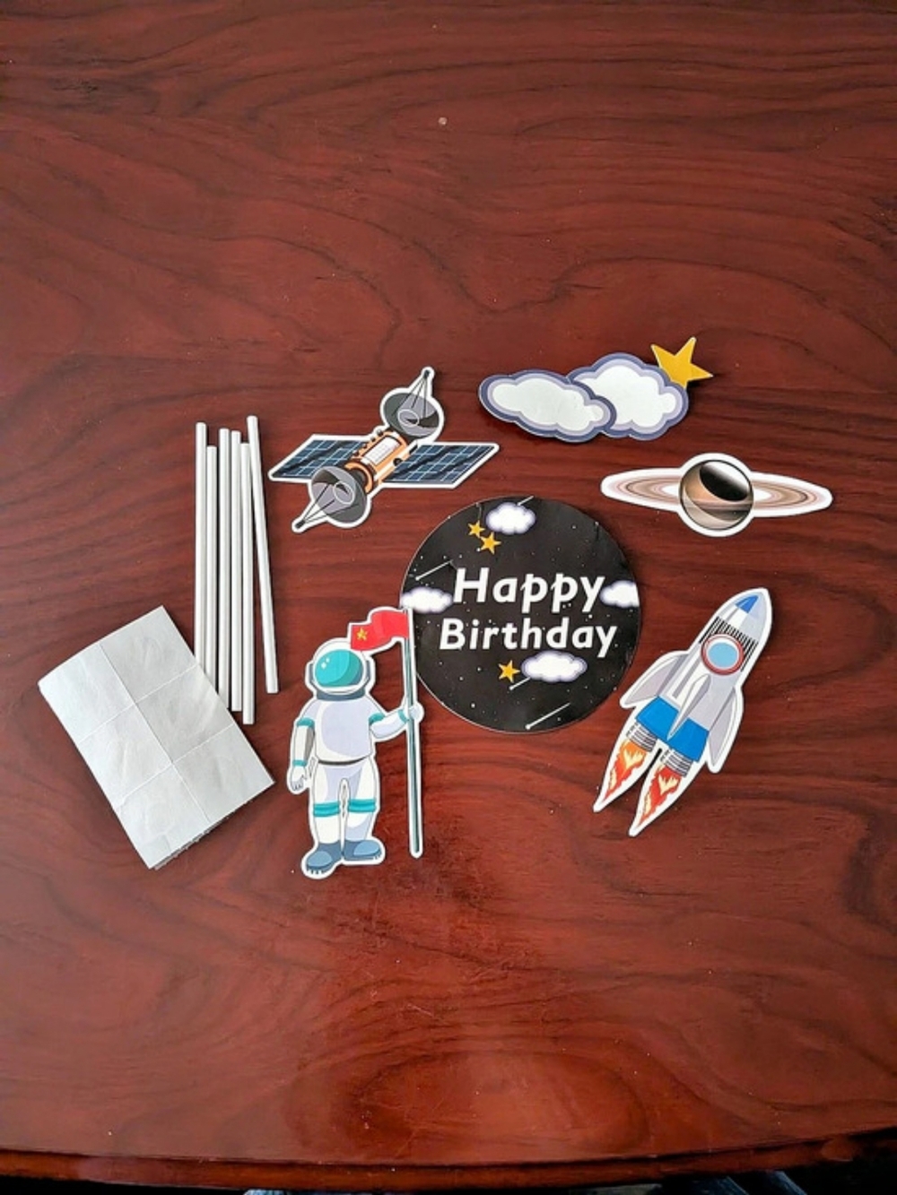 New Set Of Space Birthday Cake Toppers Set